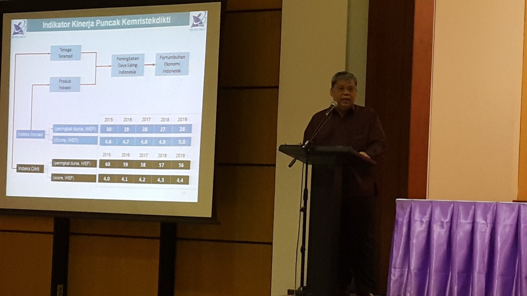 Pembukaan Seminar oleh Dirjen Kelembagaan-KEMENRISTEKDIKTI