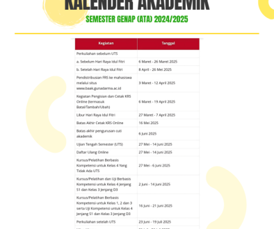 KALENDER AKADEMIK ATA 2425 FIKOM UG